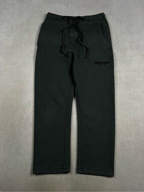 ESSENTIALS Men's Black Joggers with Subtle Logo